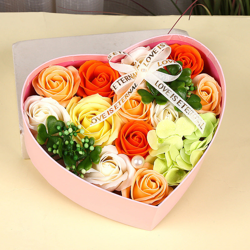 Creative New Soap Flower Heart-shaped Gift Box Valentine's Day Christmas Creative Birthday Gift